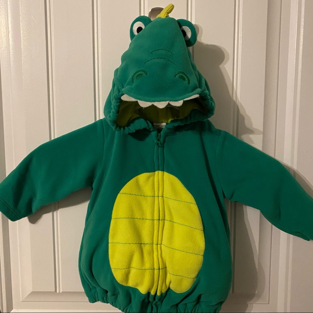 Carter's Green and Yellow Dinosaur Fleece Costume Hoodie